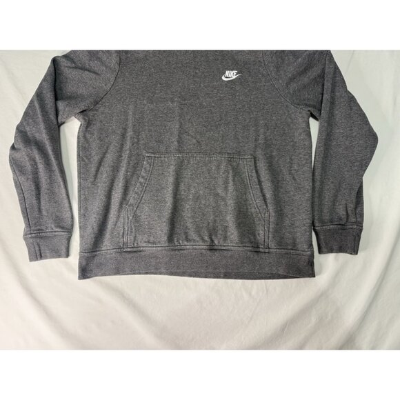NIKE Sportswear Club Women’s LARGE Gray Funnel Neck Hoodie Sweatshirt - Picture 4 of 7